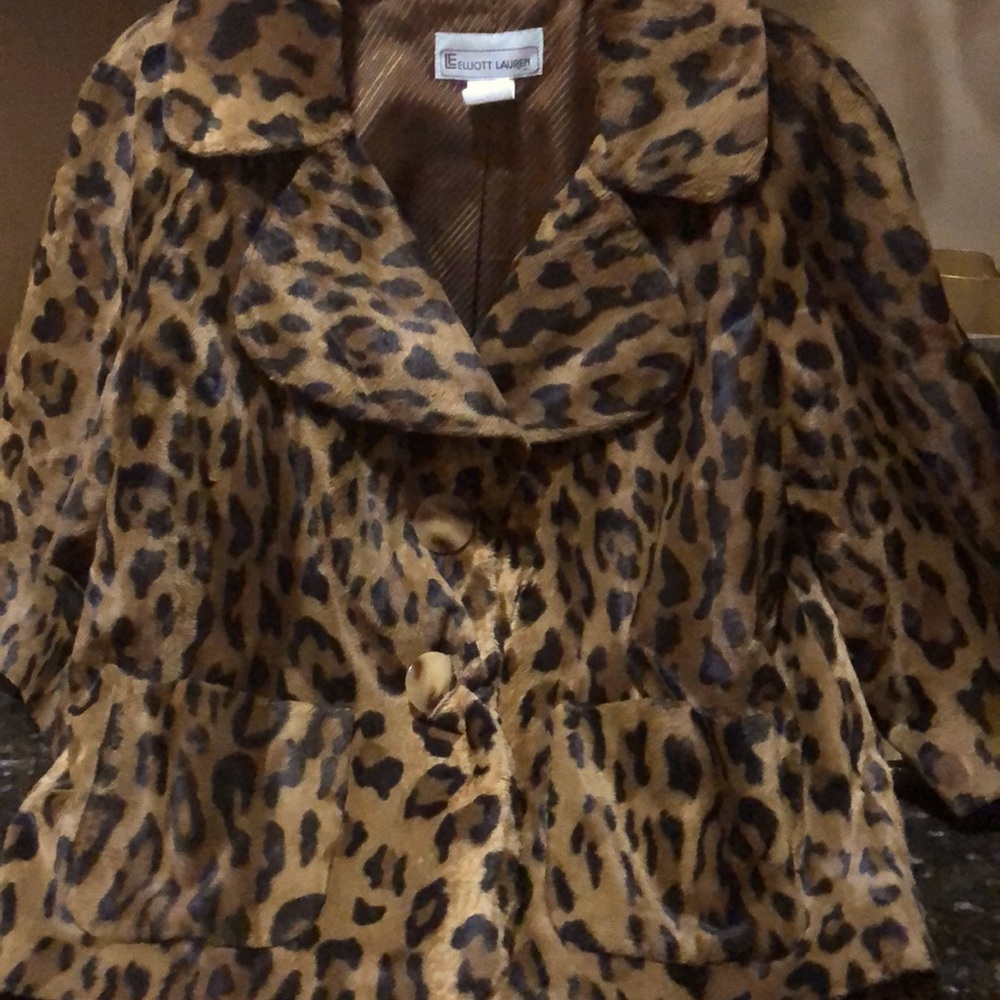 Leopard faux calf hair jacket